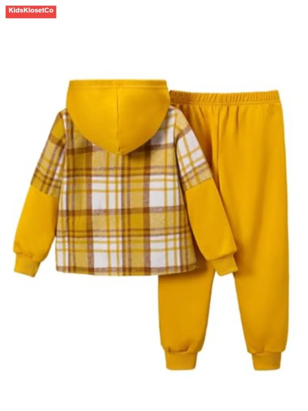 Boys 2 Piece Plaid Hoodie & Cargo Sweatpants Set